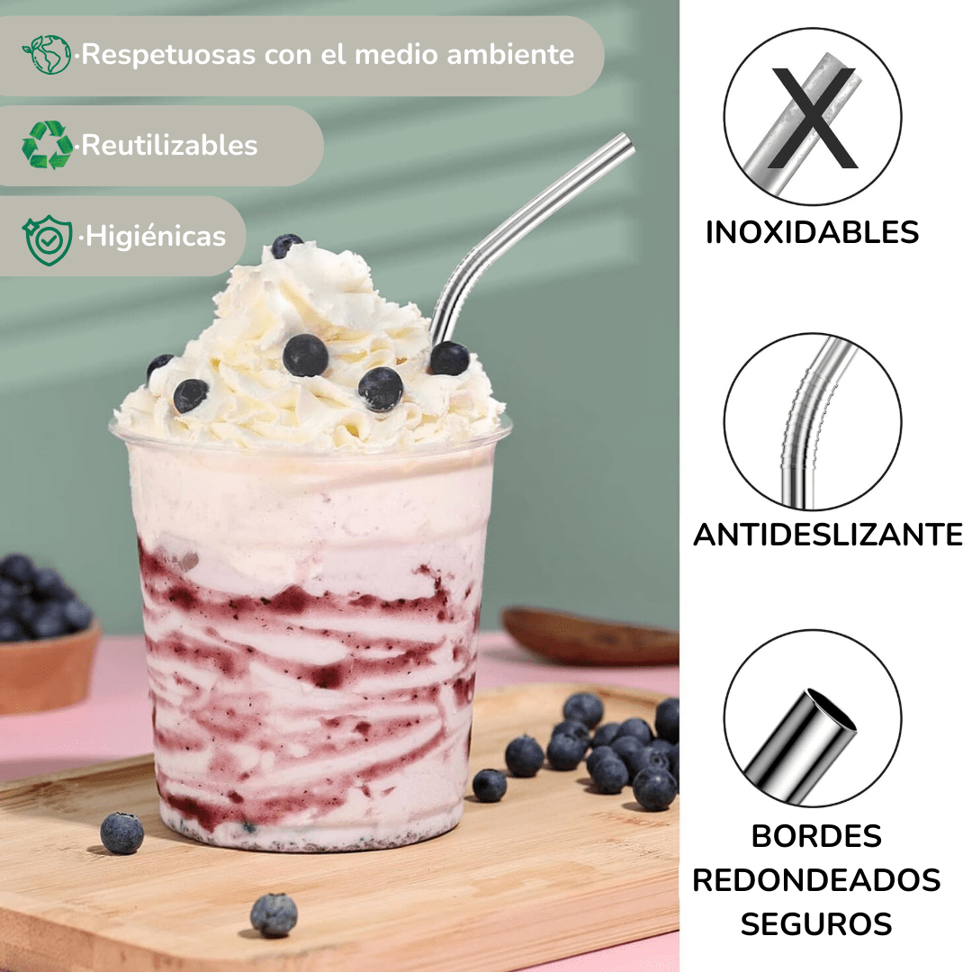 Pajitas Elegance de acero inoxidable