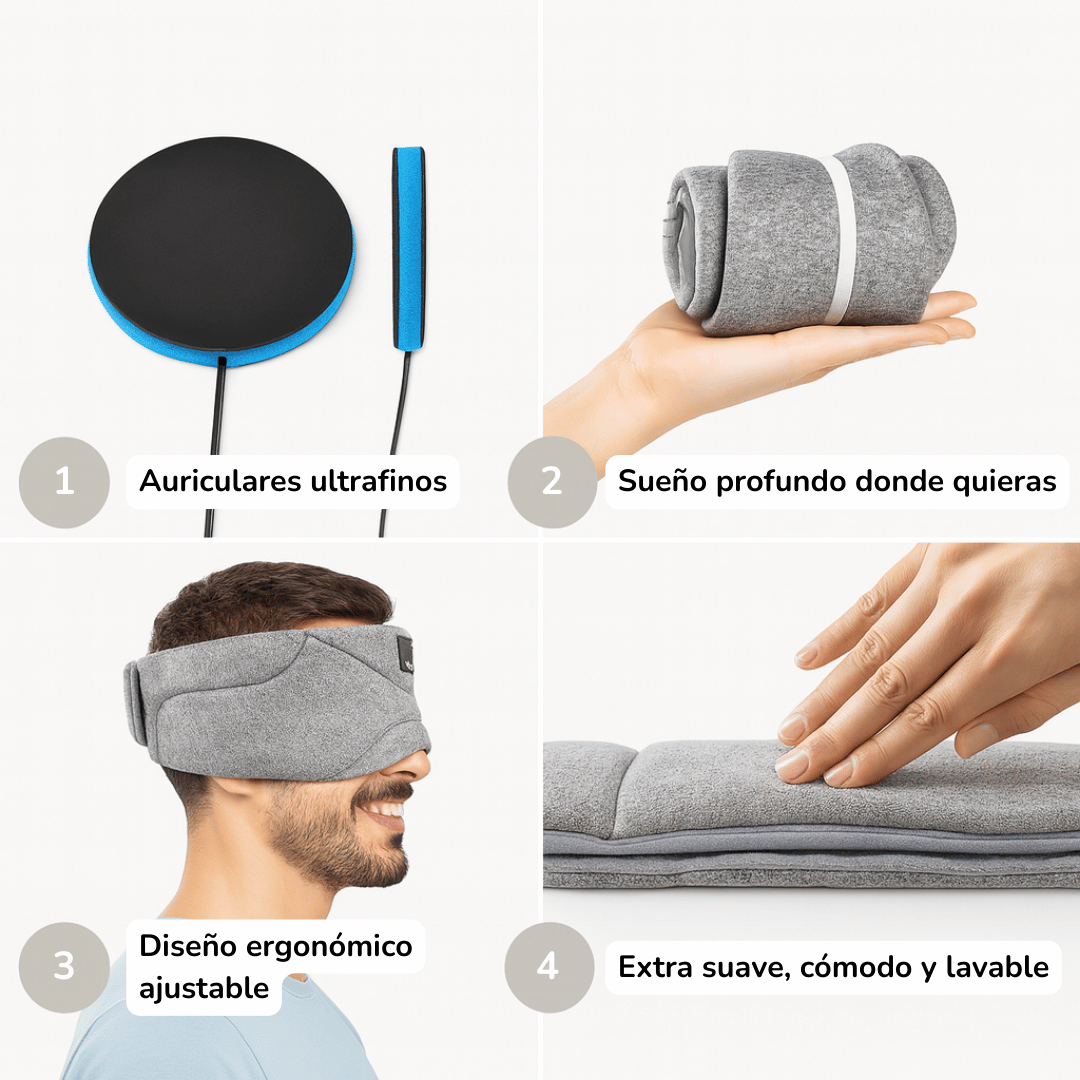 Sleesy Band- Auriculares invisibles integrados en un antifaz ultra cómodo