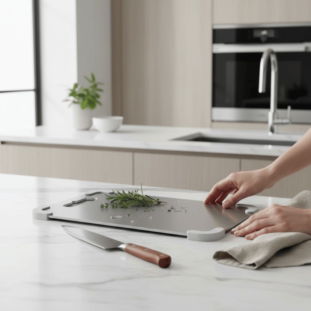 Tabla de Acero Inoxidable Sleesy — Antibacteriana de Grado Profesional