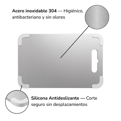 Tabla de Acero Inoxidable Sleesy — Antibacteriana de Grado Profesional